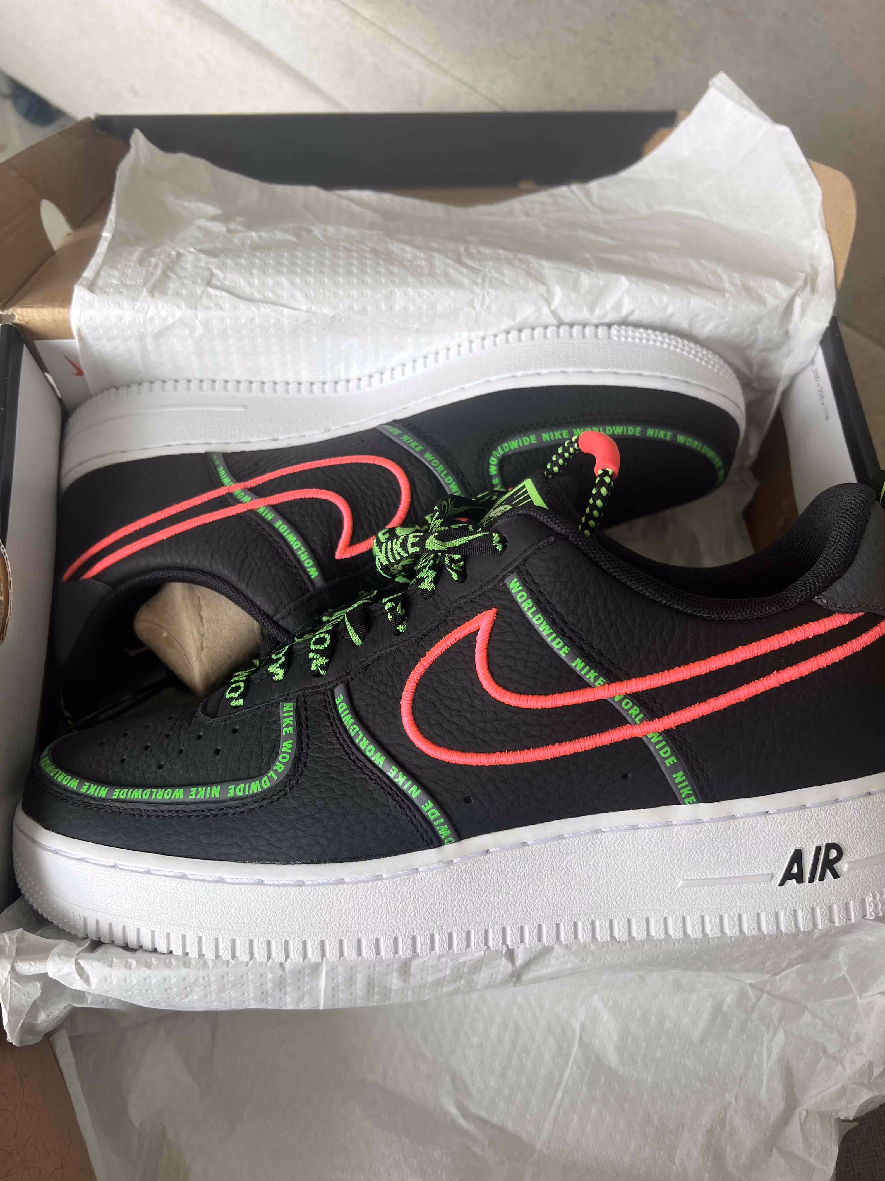 Nike Air Force 1 '07 Premium 'Worldwide Pack - Black Green Strike' CK7213-001 Nike Air Force 1 '07 Premium 'Worldwide Pack - Black Green Strike' CK7213-001